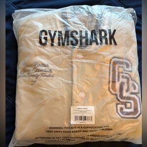 Gymshark Varsity Jacket Oversized Small
pebble grey.